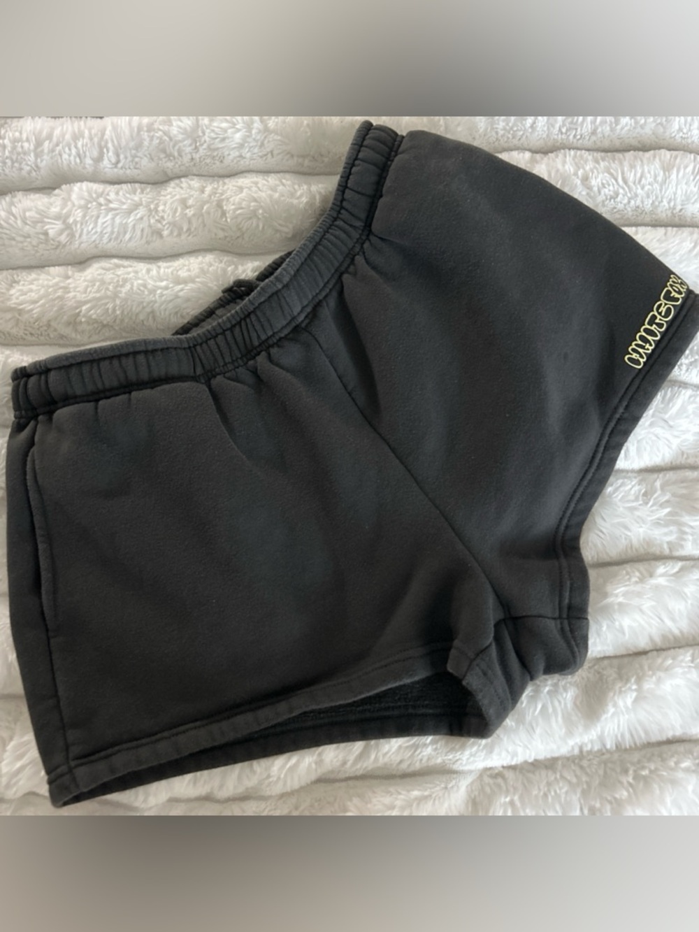 WHITEFOX dark grey Cozy Elastic Waist Shorts